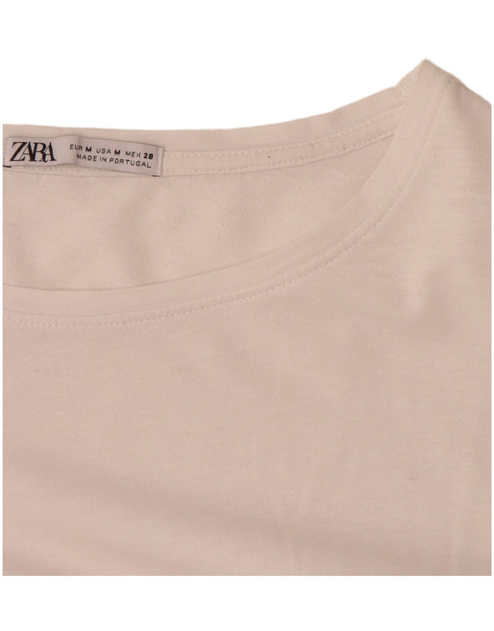 ZARA Womens Blouse Top UK 14 Medium White Paisley