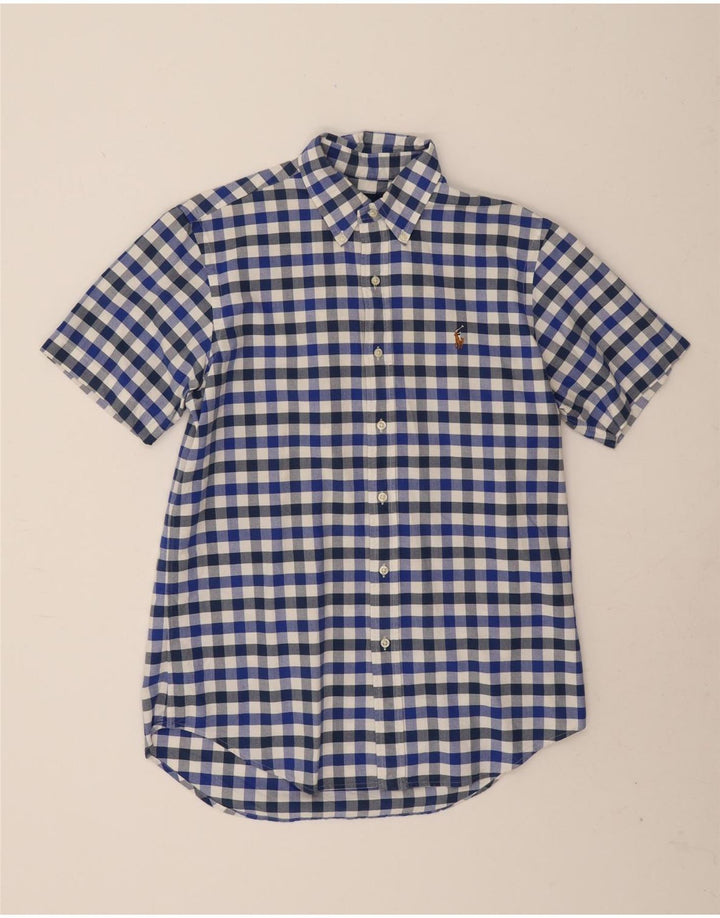 Ralph Lauren Kortærmet Herreskjorte Medium Blue Gingham Cotton