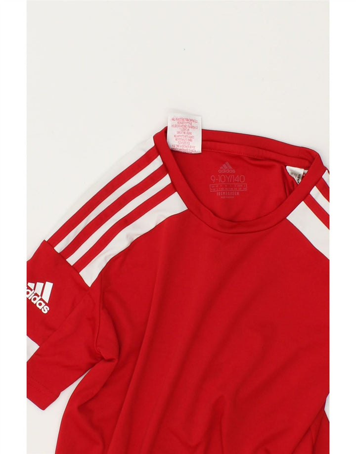 ADIDAS Boys Graphic T-Shirt Top 9-10 Years Red Polyester Vintage Adidas and Second-Hand Adidas from Messina Hembry 