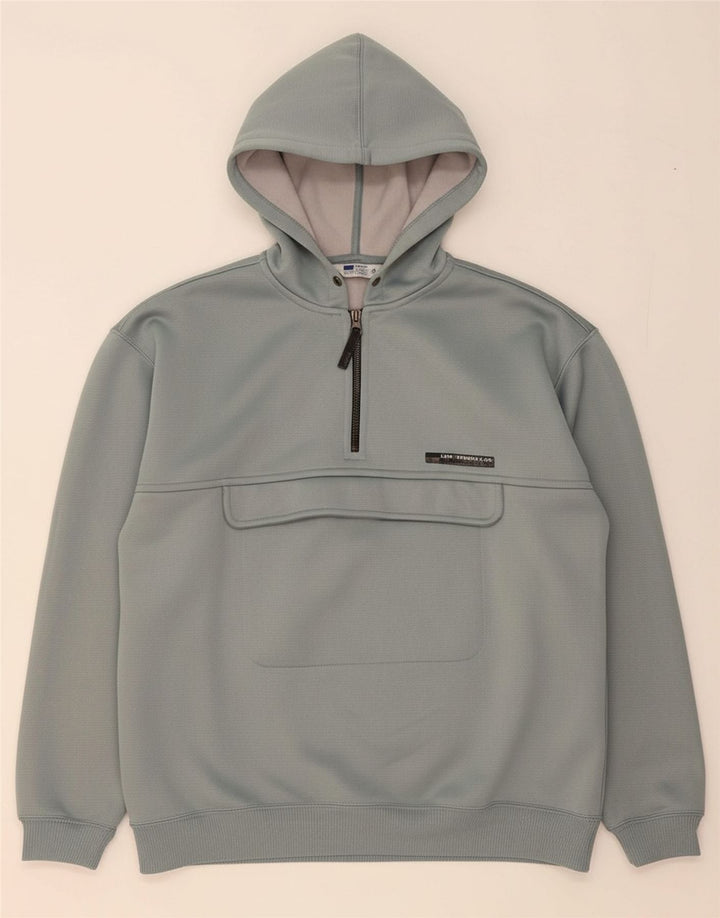 LEVI'S Mens Zip Neck Hoodie Jumper Medium Grey Polyester