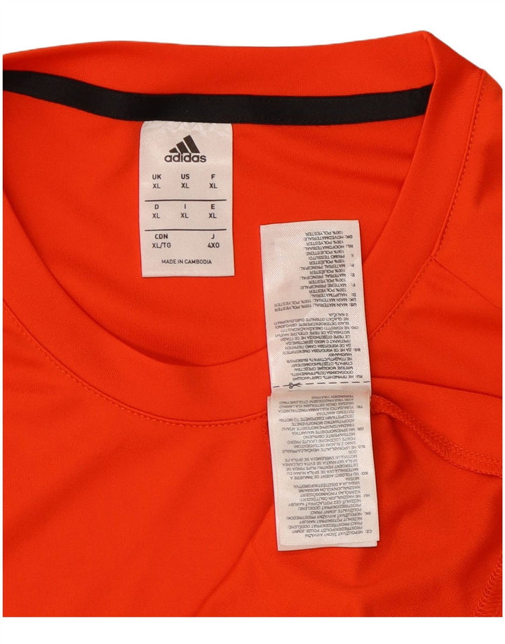 Adidas Mens Climalite Tracksuit Top XL Orange Colourblock Polyester