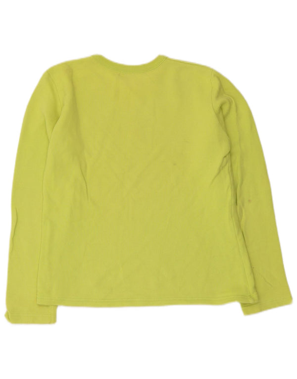 Felpa Grafica Bambina Benetton Maglione 11-12 Anni XL Cotone Verde