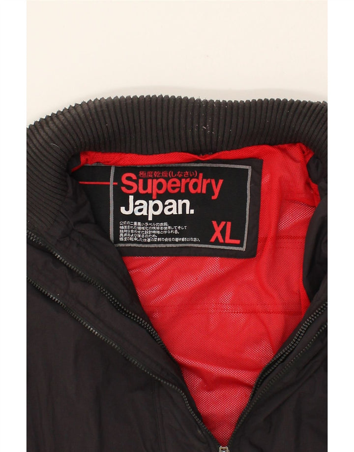 SUPERDRY Womens Windbreaker Jacket UK 18 XL Black Nylon Vintage Superdry and Second-Hand Superdry from Messina Hembry 