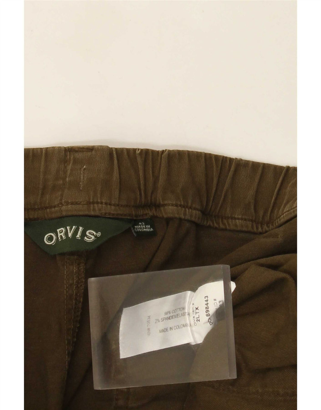 Orvis Mens Cargo Shorts W42 2XL Khaki Cotton