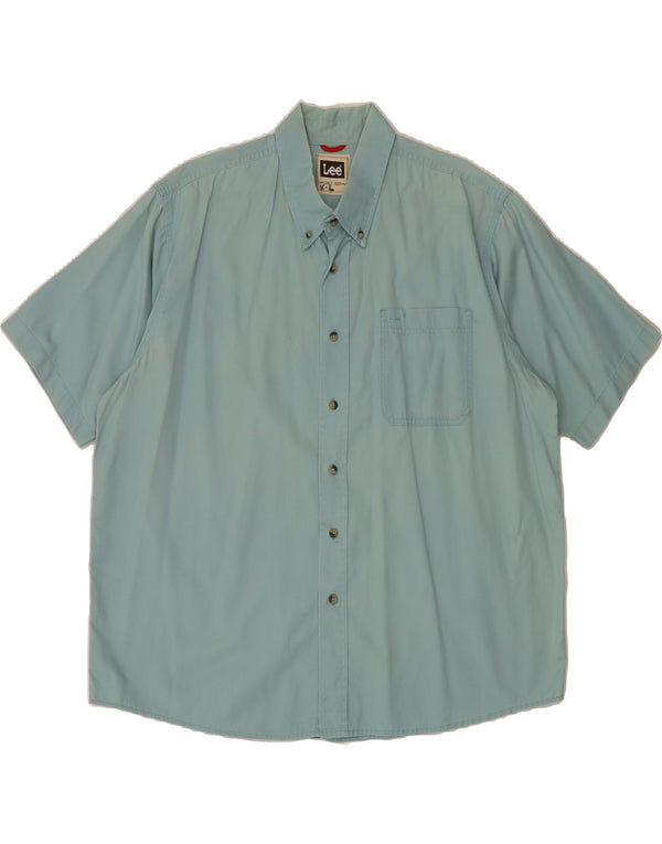 LEE Mens Short Sleeve Shirt XL Blue