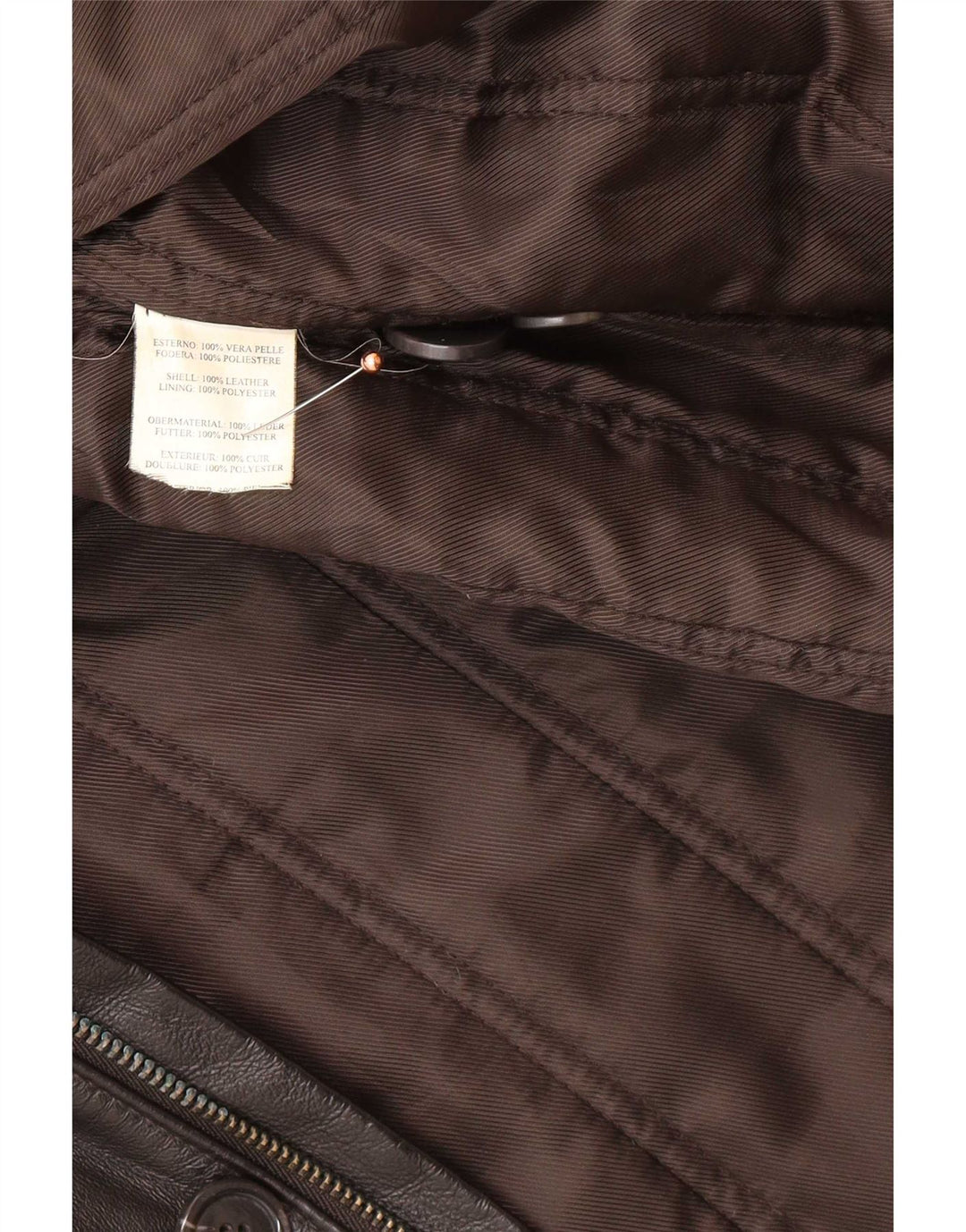 Casaco de couro masculino vintage IT 58 3XL preto