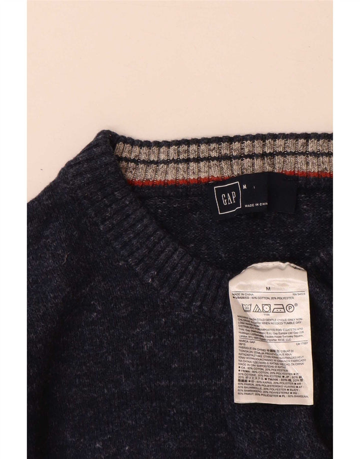 Gap Mens Crew Neck Jumper Sweater Medium Navy Blue Flecked Cotton