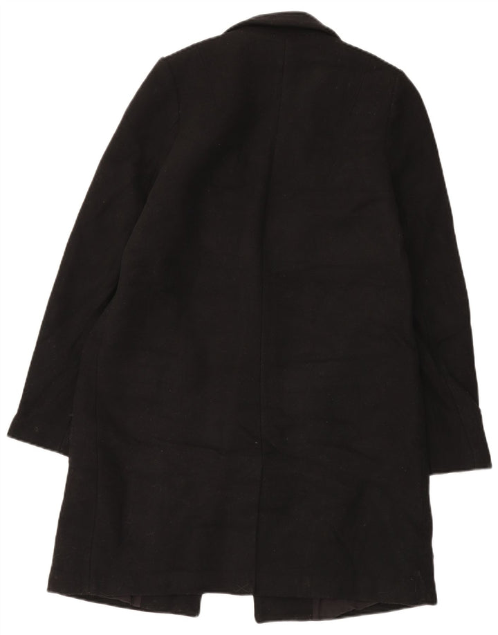 Zara Femme Pardessus UK 10 Petite Laine Noire