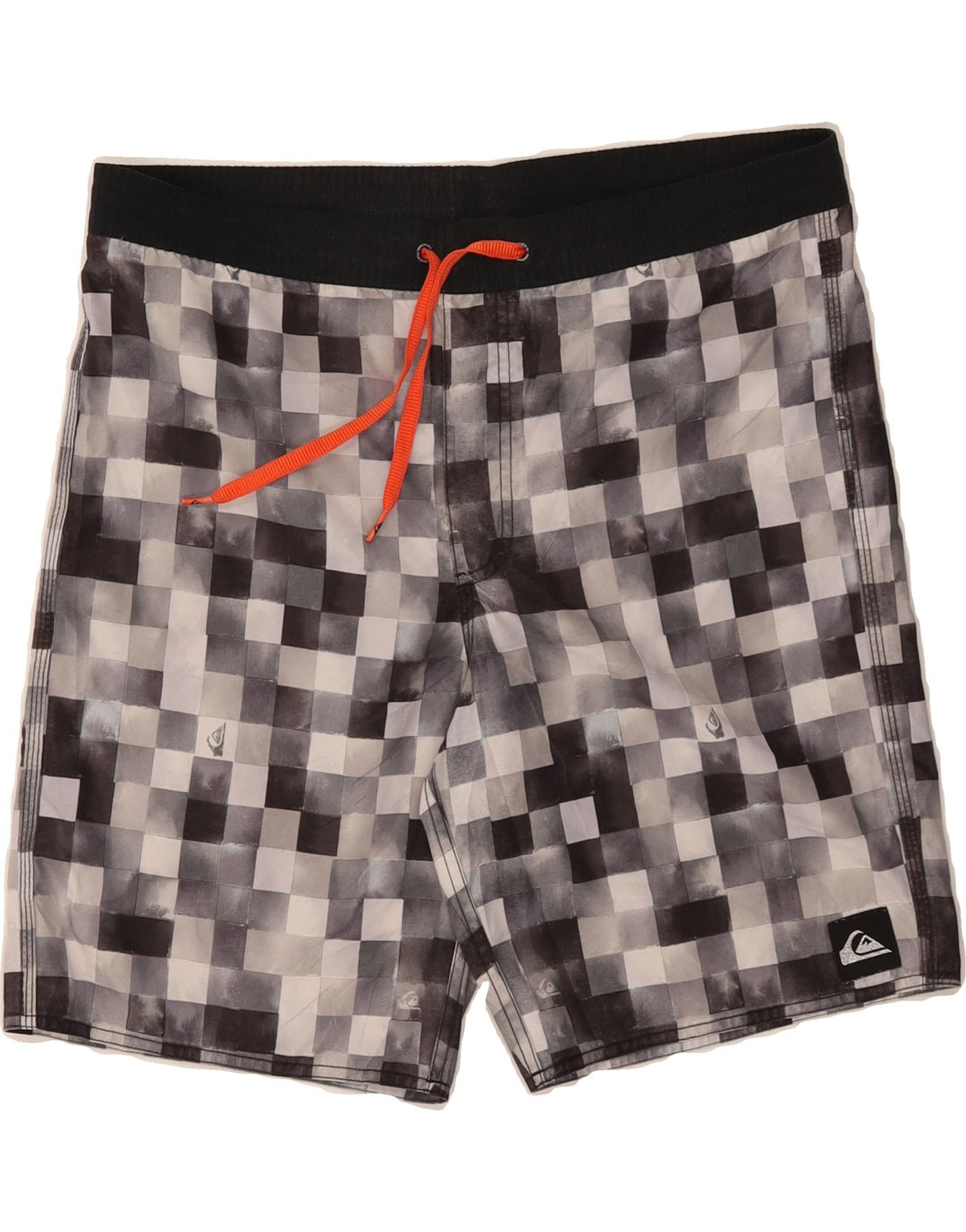 QUIKSILVER Mens Swimming Shorts Small  Grey Geometric Polyester Vintage Quiksilver and Second-Hand Quiksilver from Messina Hembry 