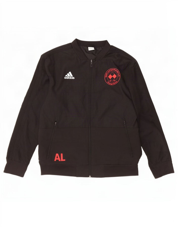 Adidas Mens Climalite Graphic Tracksuit Top Jacket Large Black Polyester
