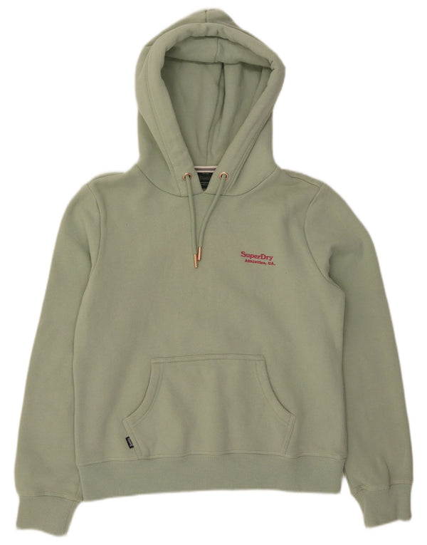 Felpa con cappuccio da donna Superdry UK 12 cotone verde medio