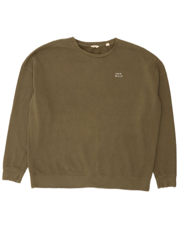 Jack Wills Damen-Sweatshirt in Übergröße, Größe 40, Khaki, Baumwolle