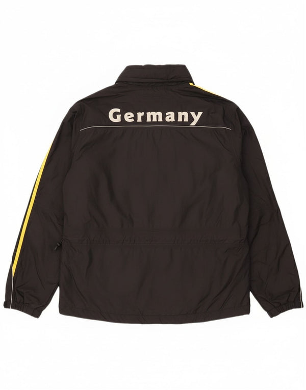 Adidas Mens Germany Graphic Windbreaker Jacket UK 38/40 Medium Black Nylon