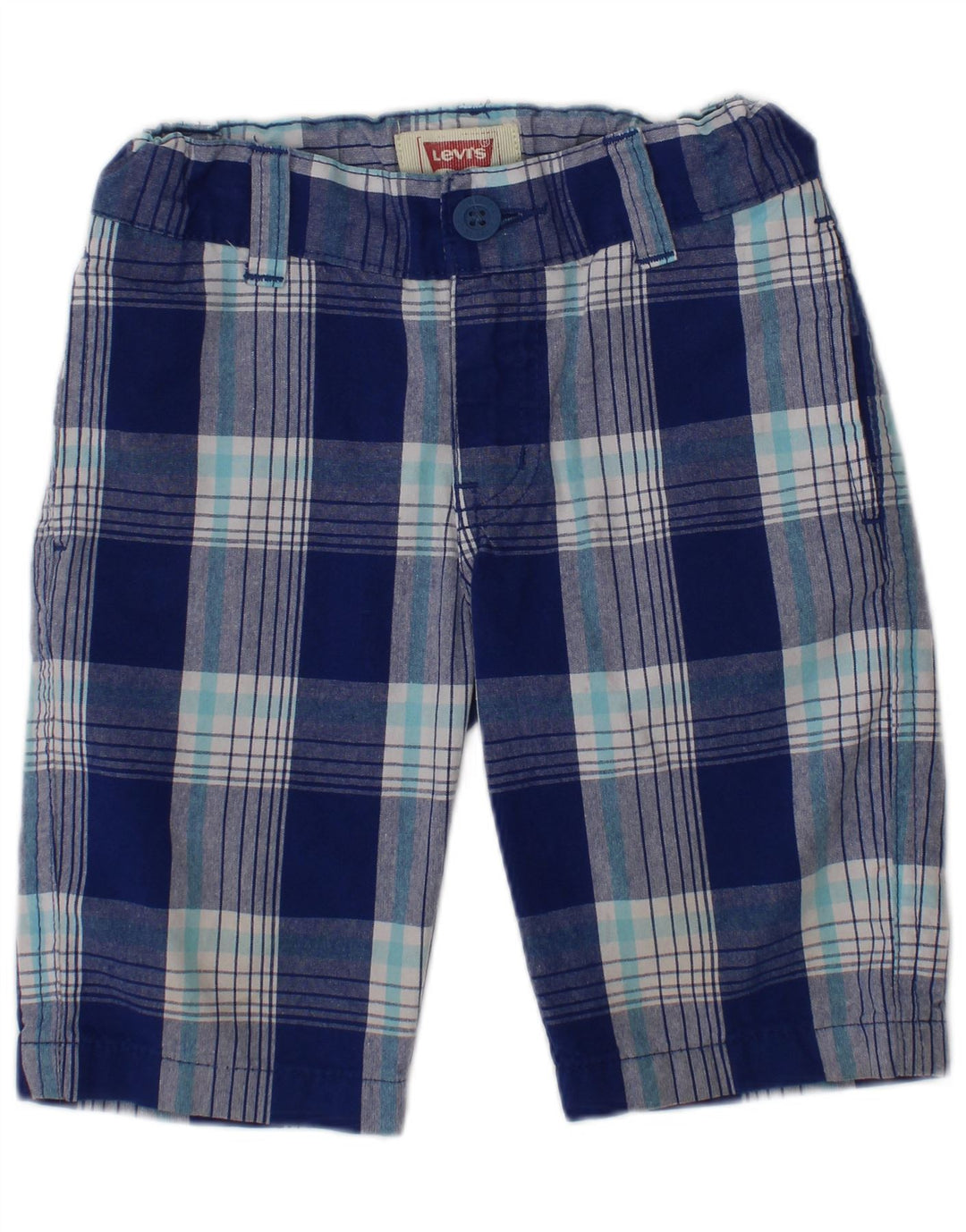 LEVI'S Boys Chino Shorts 2-3 Years W20  Blue Check Cotton