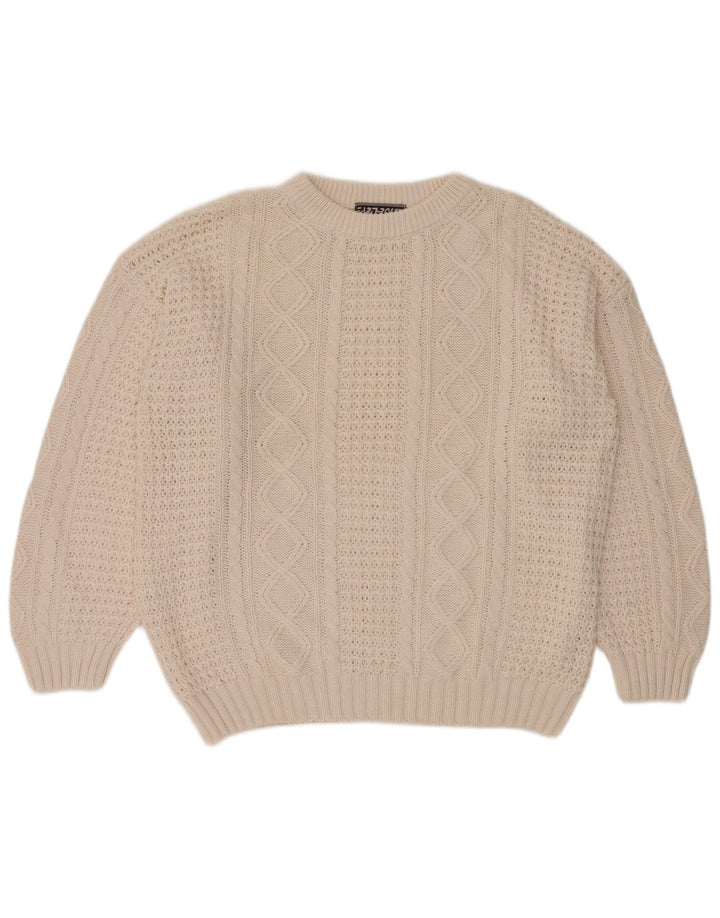 EARTHBOUND Mens Crew Neck Jumper Sweater XL White Ramie