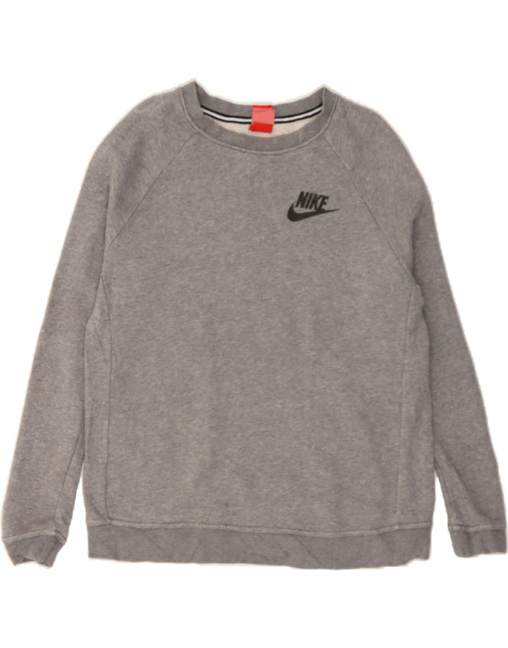 NIKE Womens Sweatshirt Jumper UK 14 Medium Grey Cotton Vintage Nike and Second-Hand Nike from Messina Hembry 
