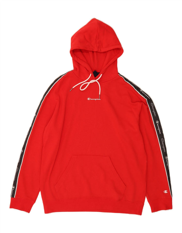 CHAMPION Mens Graphic Hoodie Jumper Medium Red Vintage Champion and Second-Hand Champion from Messina Hembry 