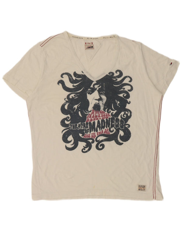 Tommy Hilfiger Dame Grafisk T-Shirt Top UK 16 Large White