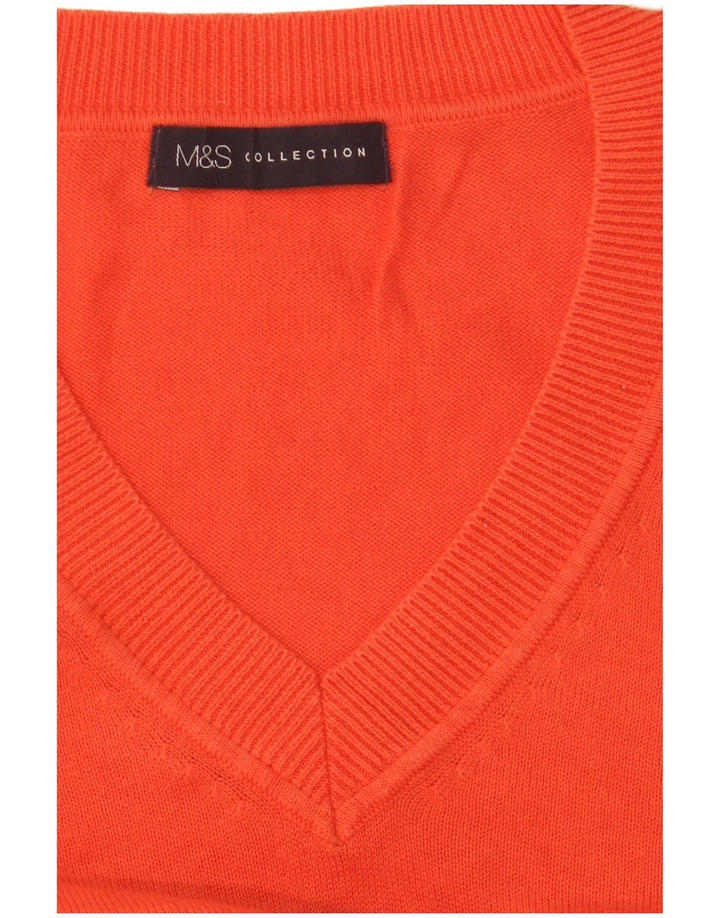 Marks & Spencer Womens V-Neck Jumper Sweater UK 14 Medium Red