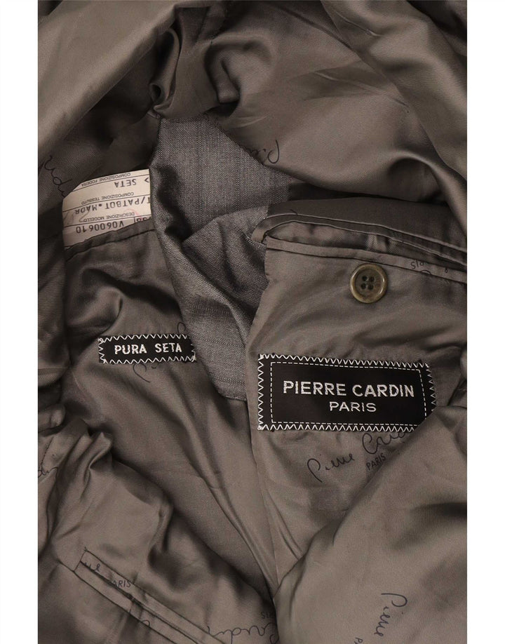 Pierre Cardin Mens 2 Button Blazer Jacket UK 38 Medium Grey Striped Silk