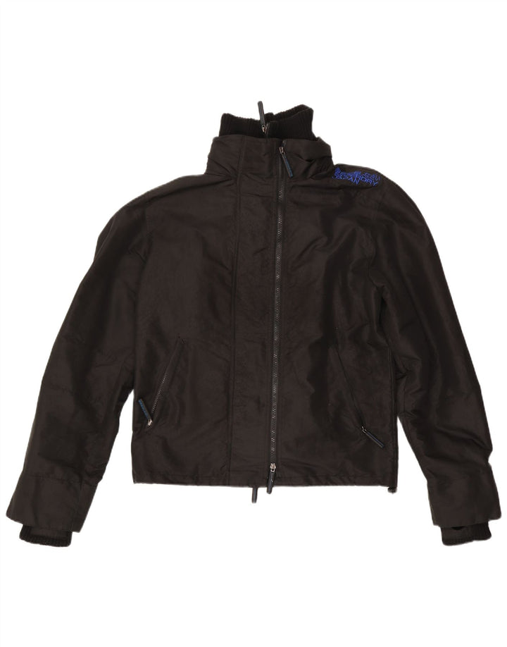 Superdry Grafisk regnjakke til kvinder UK 14 Medium Black