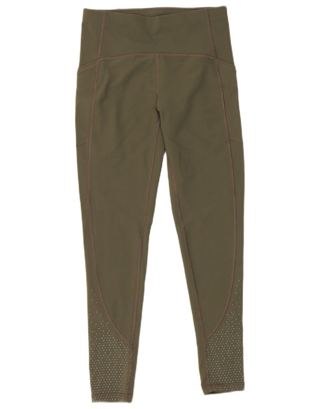 Lululemon Womens Leggings US 6 Medium Green Spotted Nylon