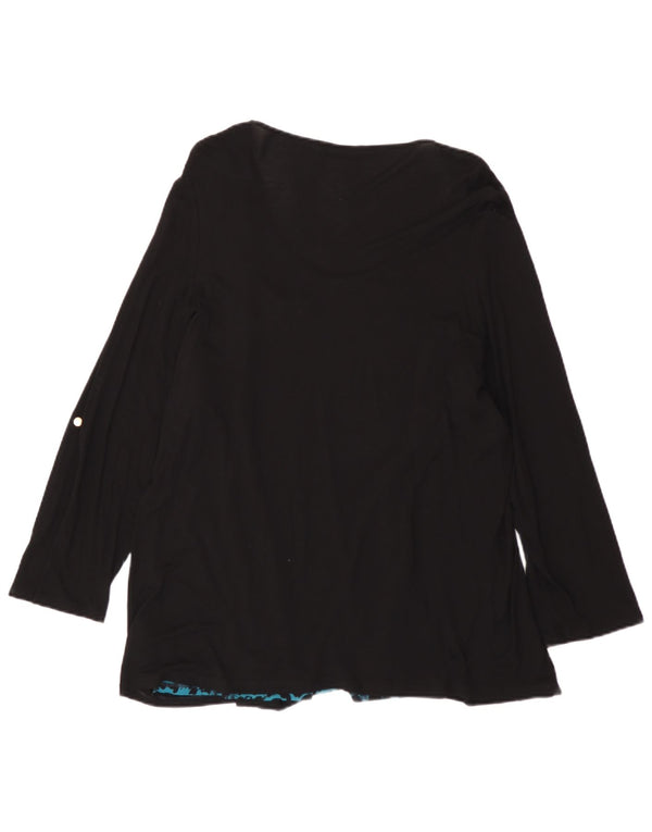 Marks & Spencer Blusa de manga 3/4 para mujer UK 24 4XL Estampado animal negro