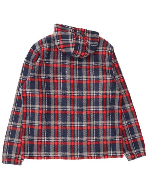Toptex Mens Hooded Fleece Jacket UK 54/56 Large Multicoloured Check
