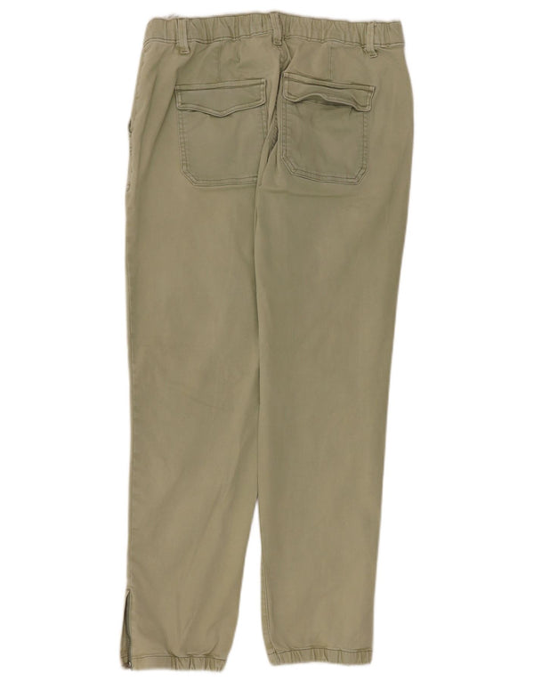 Pantaloni chino a vita alta da donna Marks & Spencer UK 14 Large W32 L28 Khaki