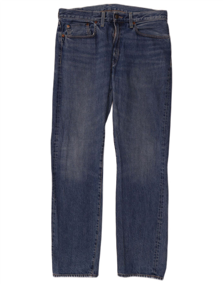 Levi's Mens Straight Jeans W34 L32 Blue Cotton