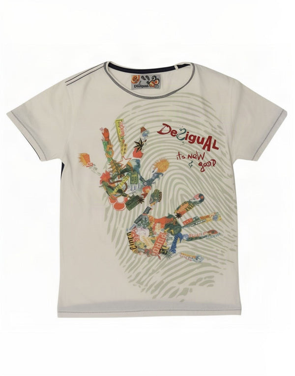 Женская футболка с рисунком Desigual Top UK 14, средний белый