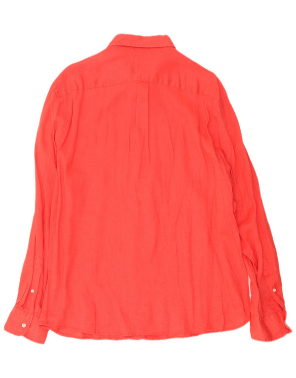 Camicia Uomo Piombo XL Lino Rosso