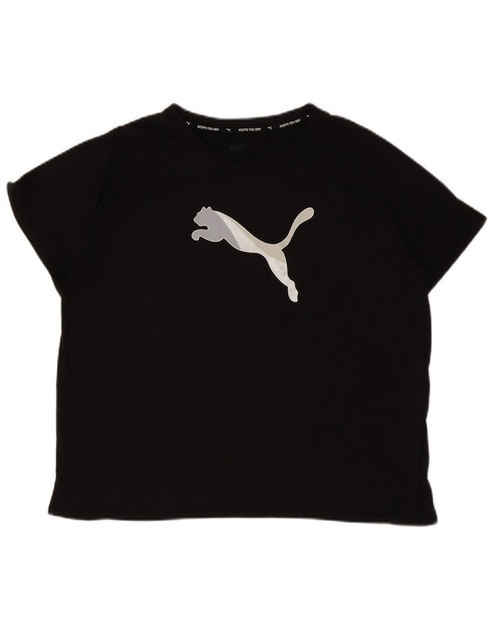 PUMA Womens Graphic T-Shirt Top UK 16 Large Black Polyester