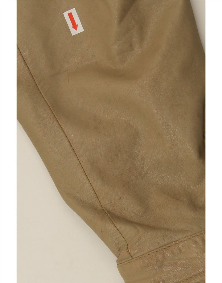 BRECO'S Mens Leather Jacket IT 48 Medium Beige Leather Vintage Breco's and Second-Hand Breco's from Messina Hembry 
