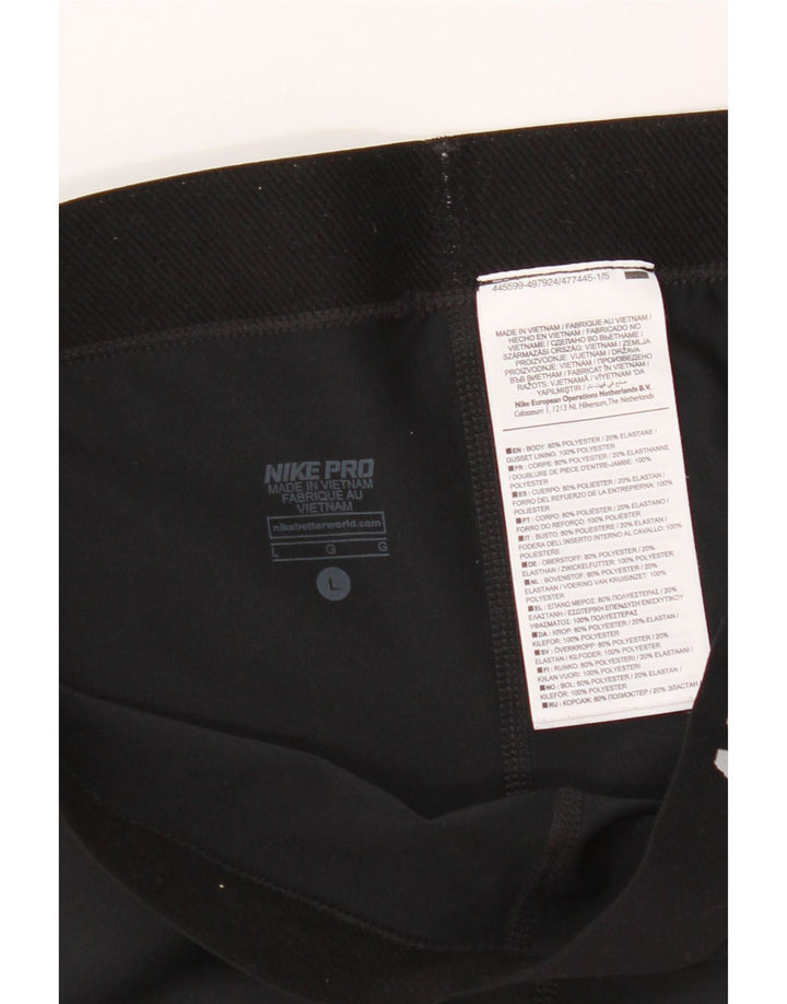 Nike grafiske sportsshorts til kvinder UK 14 Large Black Polyester