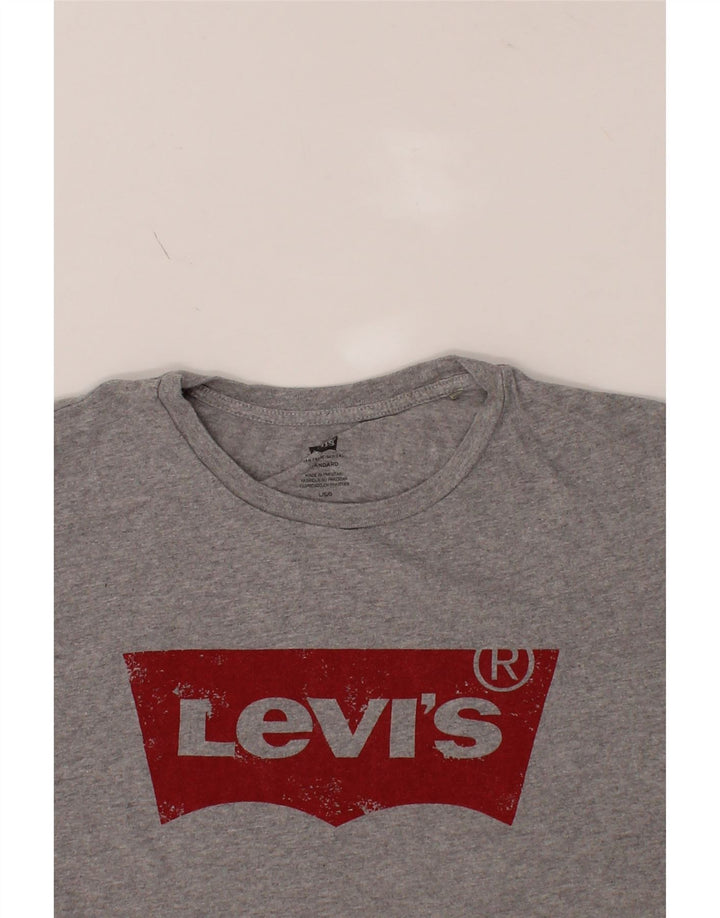 LEVI'S Mens Graphic T-Shirt Top Large Grey Cotton Vintage Levi's and Second-Hand Levi's from Messina Hembry 
