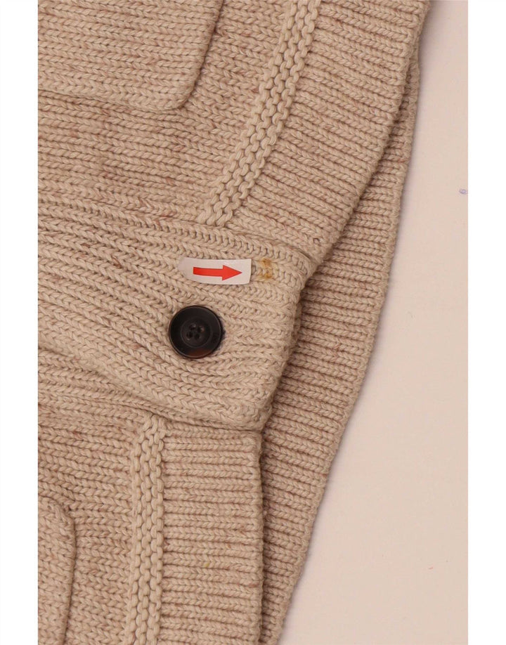 Lee Mens Cardigan Sweater Medium Beige Flecked Cotton