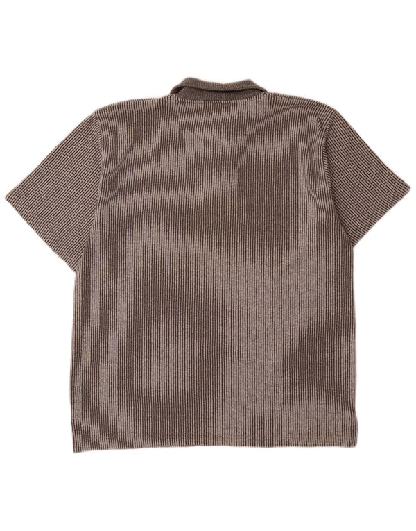 Joop Mens Polo Shirt Medium Grey Pinstripe Cotton