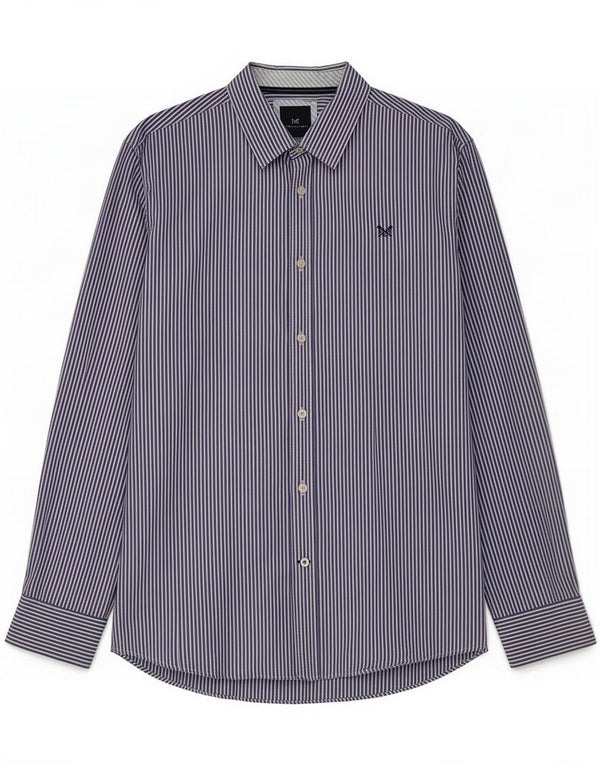 Ropa de equipo Camisa de corte clásico para hombre XL Algodón a rayas azules
