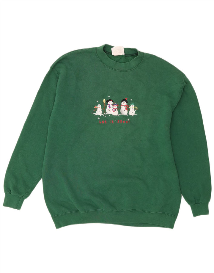 Felpa grafica da uomo Lee, maglione grande, cotone verde