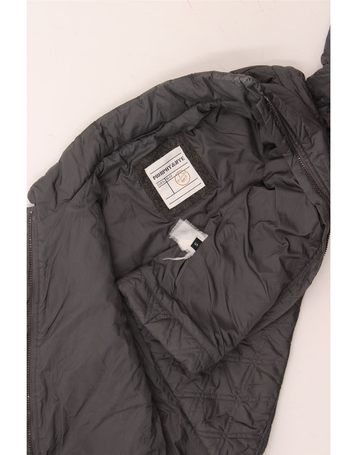 MURPHY & NYE Womens Padded Jacket UK 10 Small Grey Vintage Murphy & Nye and Second-Hand Murphy & Nye from Messina Hembry 