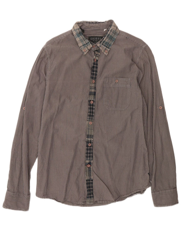 Gas Mens Shirt UK 36 Small Marrón Rayas Algodón