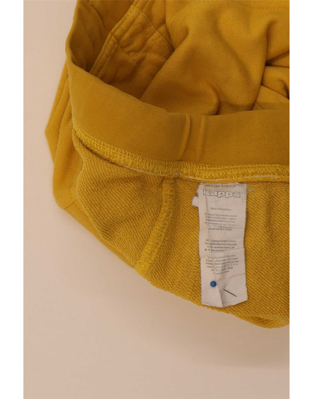 Kappa Mens Casual Shorts Large Yellow Cotton