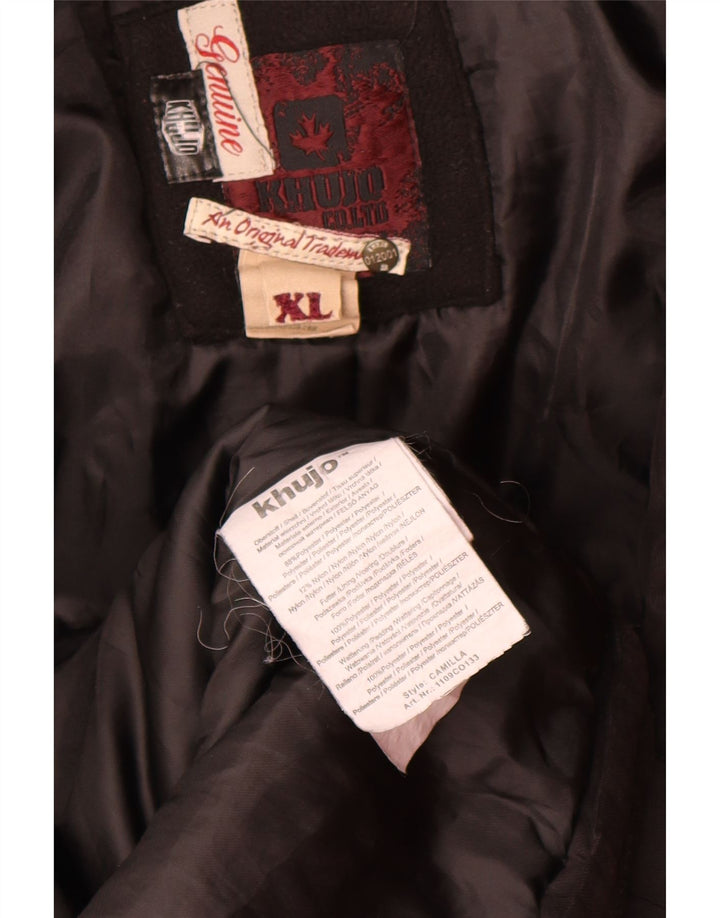 KHUJO Womens Hooded Parka Jacket UK 18 XL Black Polyester