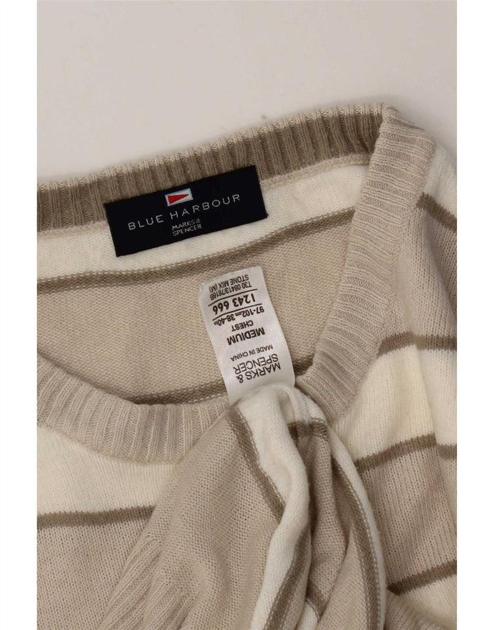 Marks & Spencer Mens Blue Harbour Crew Neck Jumper Sweater Medium Beige