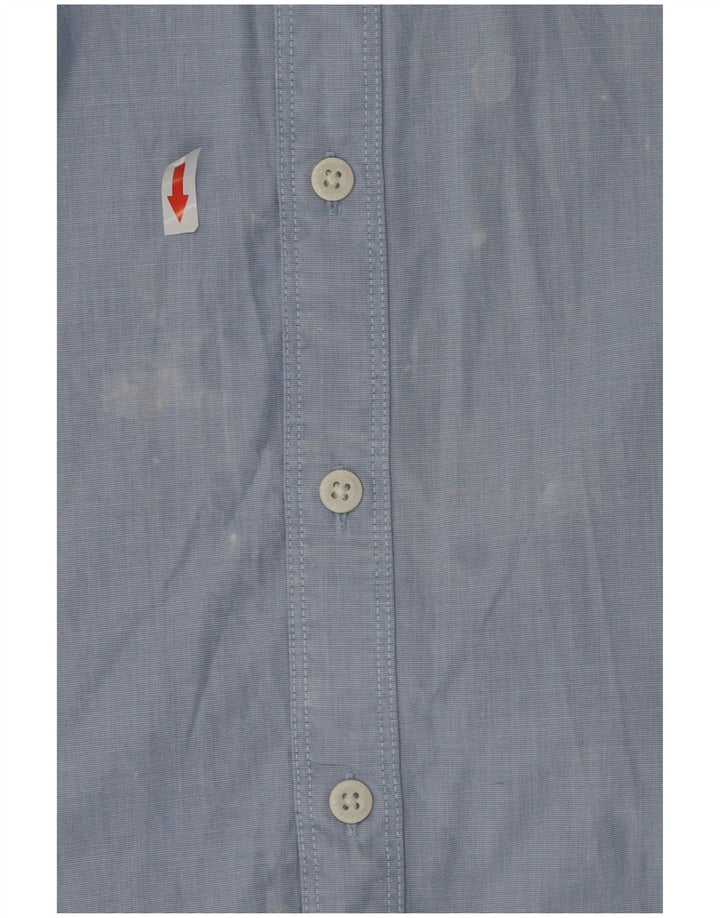 Tommy Bahama Mens Regular Fit Shirt Medium Blue Pinstripe Cotton