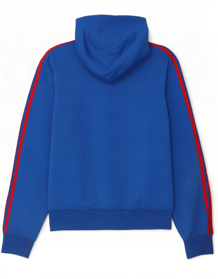 Adidas Męski sweter z kapturem i zamkiem błyskawicznym, duży, niebieski
