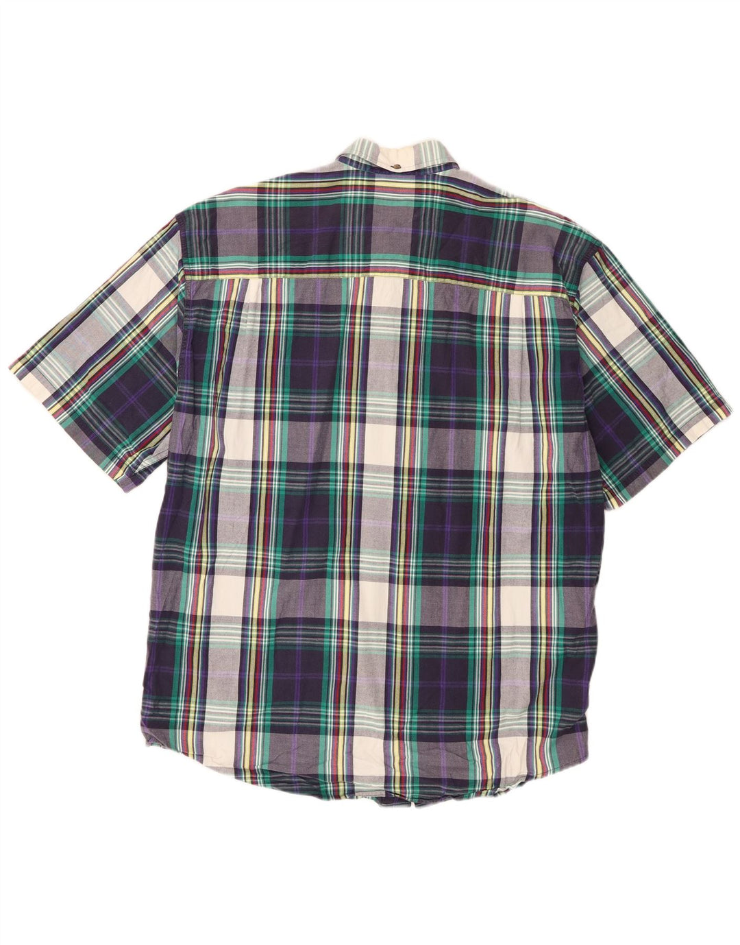 Eddie Bauer Mens Short Sleeve Shirt Large Multicoloured Check Cotton