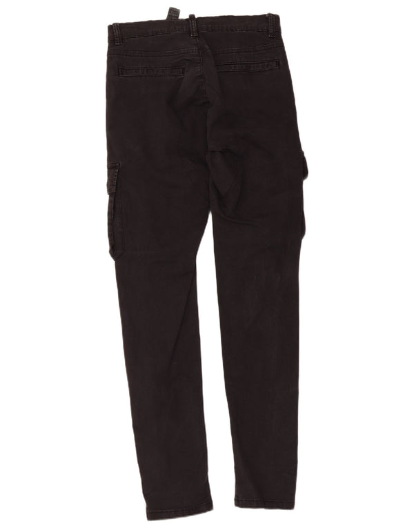 Zara Mens Slim Cargo nadrág EU 36 XS W29 L31 fekete pamut