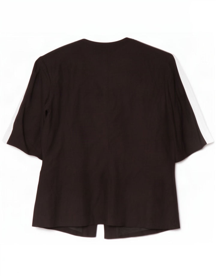 Basler Womens 5 Button Short Sleeve Blazer Jacket UK 12 Medium Black